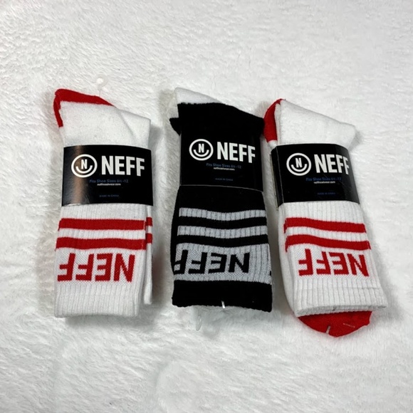Neff Other - NEFF Lot of 3 Black White Crew Socks
